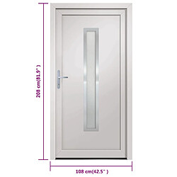 vidaXL Porte d'entrée Blanc 108x208 cm PVC pas cher