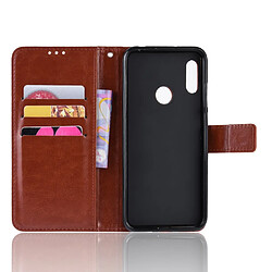 Acheter Wewoo Housse Coque Étui en cuir à rabat horizontal rétro Crazy Horse Texture pour Huawei Y6 2019avec support et fentes cartes et cadre photo marron