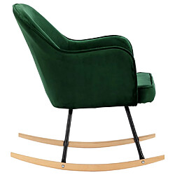 Avis vidaXL Chaise à bascule Vert foncé Velours