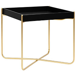 vidaXL Table d'appoint Noir et doré 38x38x38,5 cm MDF 