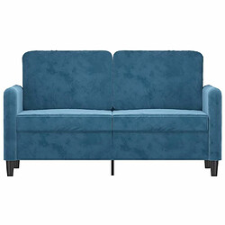 Avis Maison Chic Canapé à 2 places,Sofa de Salon,Canapé droit Bleu 120 cm Velours -GKD629930