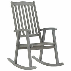 Maison Chic Chaise à bascule avec coussin | Fauteuil à bascule Rocking chairs Gris Bois d'acacia massif -GKD13728