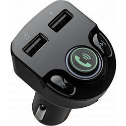 Double Chargeur voiture 2.4A avec transmetteur FM Noir Bigben