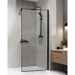 Beliani Parois de douche WASPAM 90 x 190 cm Noir