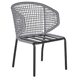 Beliani Ensemble pour bistro avec coussin PALMI Métal Gris pas cher