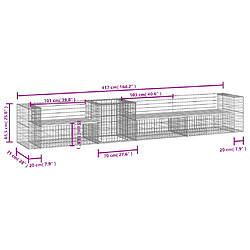 vidaXL Banc de jardin avec panier en gabion bois de pin imprégné pas cher