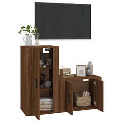 Avis Maison Chic Ensemble de meubles TV 2 pcs pour salon - Chêne marron Bois d'ingénierie -MN74052