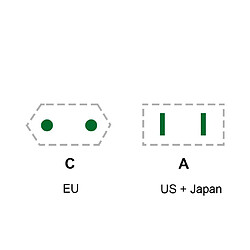 Alpexe 2 pièces adaptateur EU prise US 2 broches plates vers EU 2 broches rondes prise