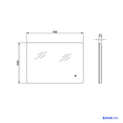 EMKE Miroir de Salle de Bain avec Éclairage 50 x 70cm LED Miroir Lumière Rétro-éclairage Anti-buée + 3 Températures de Couleur et Luminosité Réglable + Interrupteur tactile pas cher