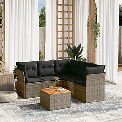 Maison Chic Ensemble Tables et chaises d'extérieur 6pcs avec coussins,Salon de jardin gris résine tressée -GKD537394