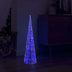 vidaXL Cône lumineux décoratif pyramide à LED Acrylique Bleu 90 cm