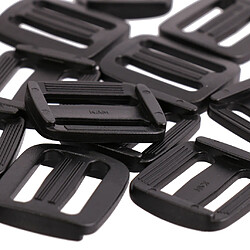 20pcs 3 barres rectangle boucles slide outil tri glide boucle 20mm noir pas cher