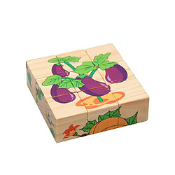 9X Bois 1,34 '' Cartoon Bloc De Construction Puzzles Tout-petits Jouets Légumes