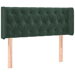 vidaXL Tête de lit avec oreilles Vert foncé 93x16x78/88 cm Velours