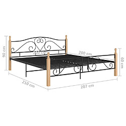 vidaXL Cadre de lit sans matelas noir métal 200x200 cm pas cher