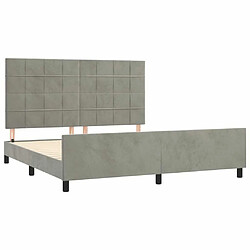 Acheter Maison Chic Lit adulte - Cadre Structure de lit avec tête de lit Contemporain Gris clair 180x200 cm Velours -MN21646