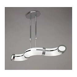 Luminaire Center Suspension Guss télescopique E27 3 Ampoules E27 Bar, chrome poli/arylique blanc