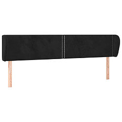 vidaXL Tête de lit avec oreilles Noir 203x23x78/88 cm Velours