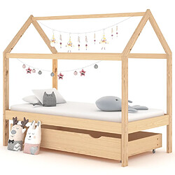 Maison Chic Lit d'Enfant Chambre - Cadre de lit pour enfant avec un tiroir Pin massif 80x160 cm -MN62309