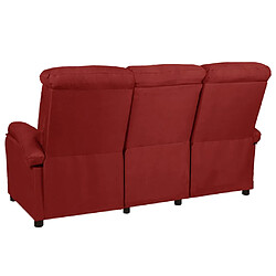 Acheter vidaXL Canapé inclinable à 3 places Rouge bordeaux Tissu