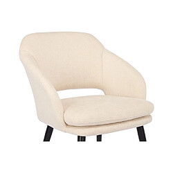 Vente-Unique Lot de 2 chaises avec accoudoirs en tissu texturé et métal noir - Beige - LADENIA pas cher