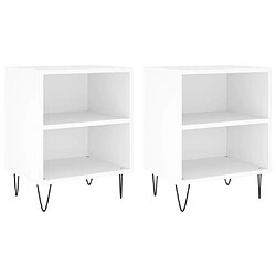 Maison Chic Lot de 2 Tables de chevet - Tables de Nuit blanc 40x30x50 cm bois d'ingénierie