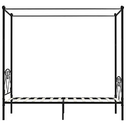 Avis vidaXL Cadre de lit à baldaquin sans matelas noir métal 100x200 cm