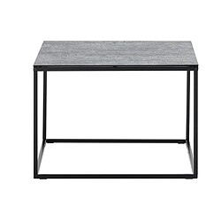 Avis Pegane Table basse carrée aspect céramique coloris gris, pieds en métal noir - Longueur 60 x Hauteur 45 x Profondeur 60 cm