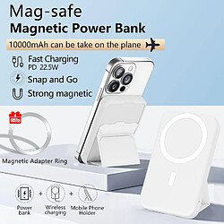 SANAG Batterie Externe Avec Magsafe, 10000Mah Power Bank Magnétique Sans Fil Avec Support Pliable,Pd 22.5W Charge Rapide Powerbank,Chargeur Portable Compatible Pour Iphone 15/15Pro /14/13/12