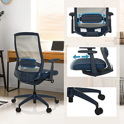 Chaise de bureau / chaise pivotante COLORE dossier résille / assise tissu bleu hjh OFFICE pas cher