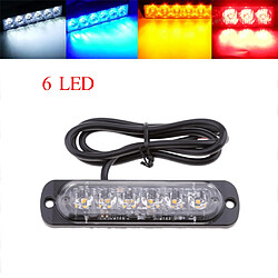 2x 6 led voiture camion flash flash d'urgence danger beacon barre de lumière stroboscopique