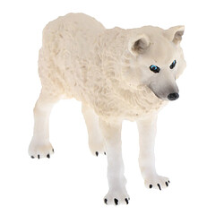 2pcs Plastique Blanc Loup Modèle Figurines Enfants Accessoires éducatifs Ornements de Table pas cher