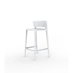 VONDOM Tabouret de bar Africa - Hauteur 85 cm - blanc