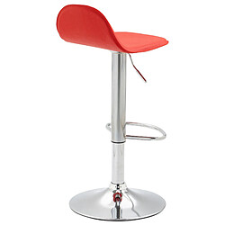 Acheter Decoshop26 Lot de 2 tabourets de bar avec repose-pieds en PVC rouge pied trompète en métal chromé 10_0004259