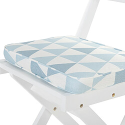 Acheter Beliani Lot de 2 coussins bleu et blanc pour chaises FIJI