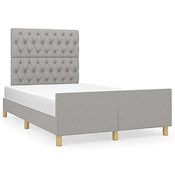 Maison Chic Lit adulte - Cadre Structure de lit avec tête de lit Contemporain Gris clair 120x200 cm Tissu -MN52196