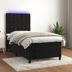 Sommier à lattes,Cadre à lattes de lit pour Adulte matelas et LED Noir 100x200 cm Velours -MN87412