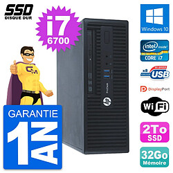 PC HP ProDesk 400 G3 SFF Intel Core i7-6700 RAM 32Go SSD 2To Windows 10 Wifi - Occasion