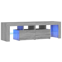 Maison Chic Meubles TV avec lumières LED - Banc TV pour salon Sonoma gris 140x36,5x40 cm -MN31264