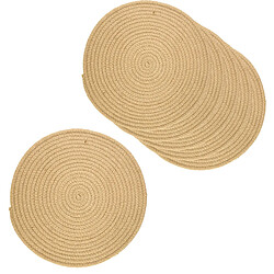 Aubry Gaspard Set de table rond en jute naturelle (Lot de 6) naturel.