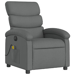 Avis vidaXL Fauteuil inclinable de massage électrique gris foncé tissu