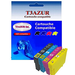 T3Azur 4 x cartouches d'encre compatibles 502XL pour Epson Expression Home XP5100