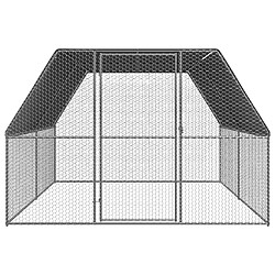 vidaXL Poulailler 3x4x2 m acier galvanisé