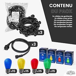 Acheter SkyLantern Guirlande Guinguette 30M Filament Multicolore LED 60 Bulbes