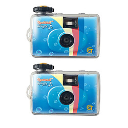 Gt Company GT Photo GT27WP Realishot Splash - Lot de 2 Appareils Photo Jetables Étanches - 27 Poses, Idéal pour Photos sous l'Eau et Extérieur - Gris