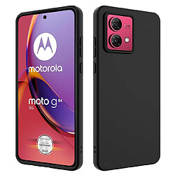 Htdmobiles Coque pour Motorola Moto G84 5G - housse etui silicone gel fine + film ecran - NOIR