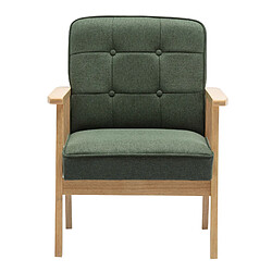 Moloo DOUGLAS - Fauteuil lounge en tissu Sauge et bois massif pas cher