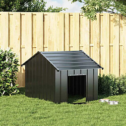 vidaXL Niche pour chien avec toit noir 83x130x85 cm acier galvanisé