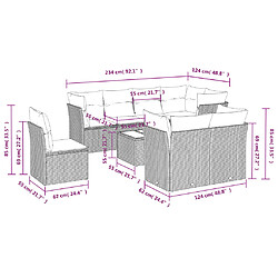 Avis vidaXL Salon de jardin avec coussins 9 pcs marron résine tressée