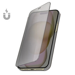 Avizar Étui Clear View pour iPhone 15 Plus Clapet Miroir Fonction Support Argent pas cher